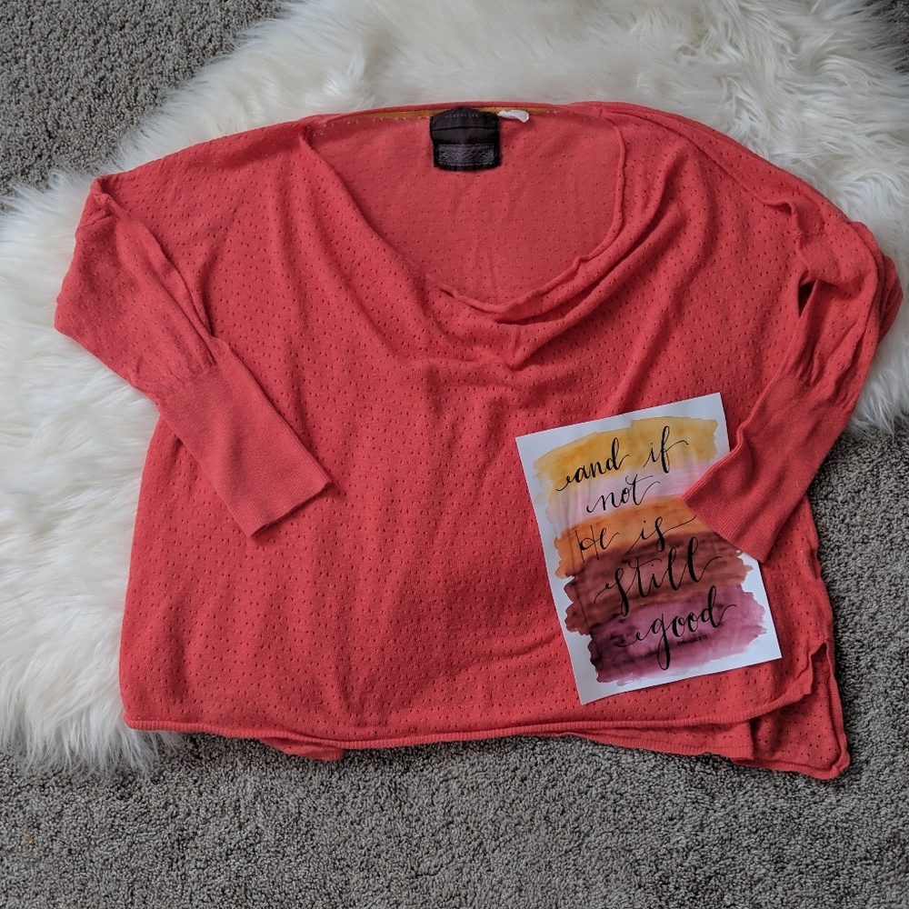 Guinevere -Anthro | coral cowl neck sweater